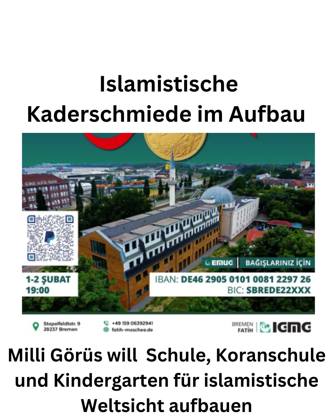 You are currently viewing Islamistische Kaderschmiede kurz vor der Fertigstellung